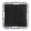 Łącznik p/t świecznikowy Pearl, 10A, 250V, WP-2P, czarny