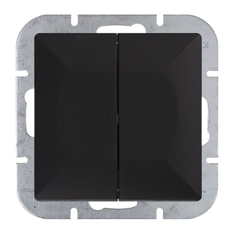 Łącznik p/t świecznikowy Pearl, 10A, 250V, WP-2P, czarny Łącznik p/t świecznikowy Pearl, 10A, 250V, WP-2P, czarny