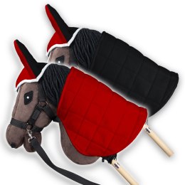 DERKA DWUSTRONNA I NAUSZNIKI SKIPPI DLA HOBBY HORSE - ĆZERWONA I ĆZARNA
