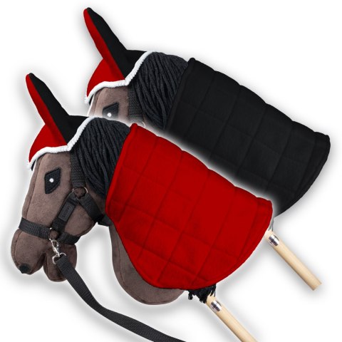 DERKA DWUSTRONNA I NAUSZNIKI SKIPPI DLA HOBBY HORSE - ĆZERWONA I ĆZARNA DERKA DWUSTRONNA I NAUSZNIKI SKIPPI DLA HOBBY HORSE - ĆZERWONA I ĆZARNA