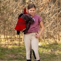 DERKA DWUSTRONNA I NAUSZNIKI SKIPPI DLA HOBBY HORSE - ĆZERWONA I ĆZARNA