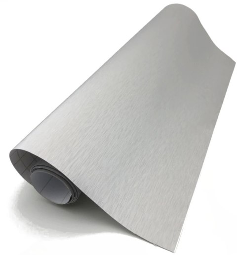 FOLIA OKLEINA ROLKA ALUMINIUM IMITUJĄCA METAL METALIC SZCZOTKOWANA SZARA 1,52X30M FOLIA OKLEINA ROLKA ALUMINIUM IMITUJĄCA METAL METALIC SZCZOTKOWANA SZARA 1,52X30M