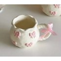 KuBek ceramiczny Biały z różowymi kokardkami 300ml 1szt CUP24