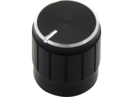 8161# Gałka pot czarna śred - 15mm wsk.srebrny