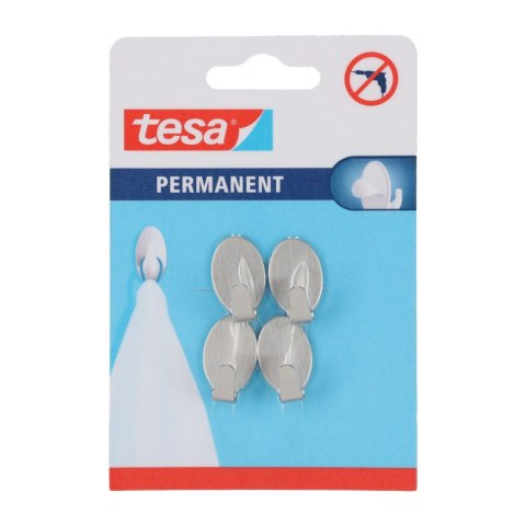 Haczyki permanentne 4 szt. "xs", owalne, metalowe Haczyki permanentne 4 szt. "xs", owalne, metalowe