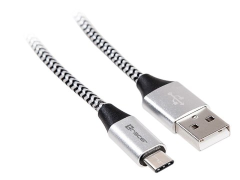 Kabel TRACER USB 2.0 TYPE-C A Male - C Male 1,0m czarno-srebrny Kabel TRACER USB 2.0 TYPE-C A Male - C Male 1,0m czarno-srebrny