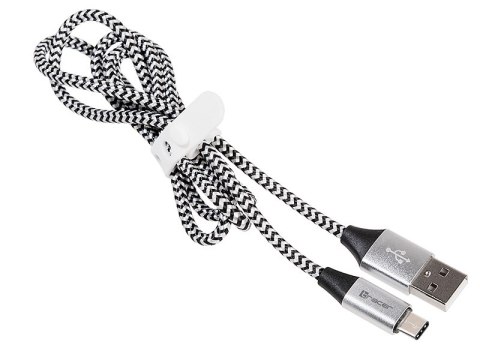Kabel TRACER USB 2.0 TYPE-C A Male - C Male 1,0m czarno-srebrny Kabel TRACER USB 2.0 TYPE-C A Male - C Male 1,0m czarno-srebrny