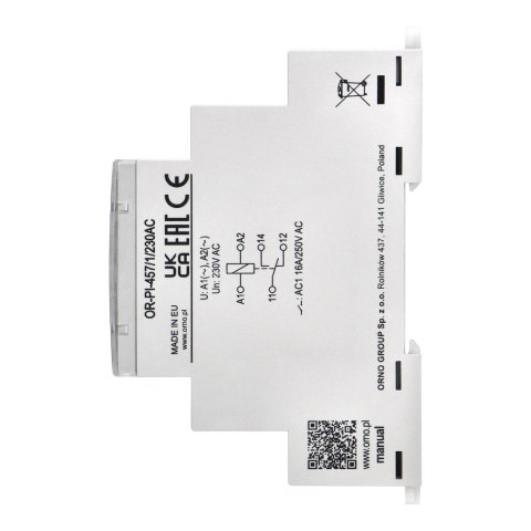 Przekaźnik instalacyjny 1P 230 VAC 16A Przekaźnik instalacyjny 1P 230 VAC 16A