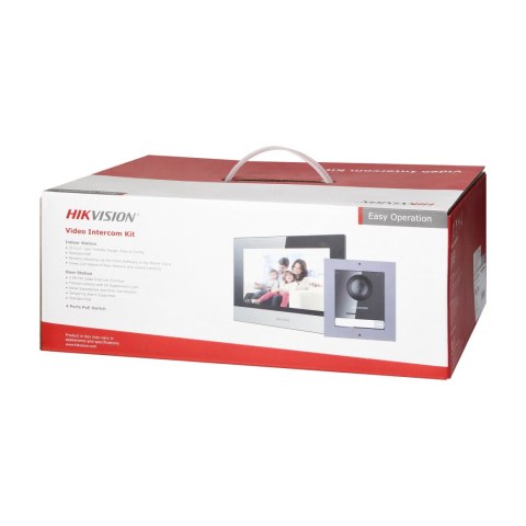 HIKVISION DS-KIS602(B) zestaw wideodomofonowy PoE jednorodzinny z monitorem dotykowym 7" z WiFi, panelem zewnętrznym z kamerą Fu HIKVISION DS-KIS602(B) zestaw wideodomofonowy PoE jednorodzinny z monitorem dotykowym 7" z WiFi, panelem zewnętrznym z kamerą Fu
