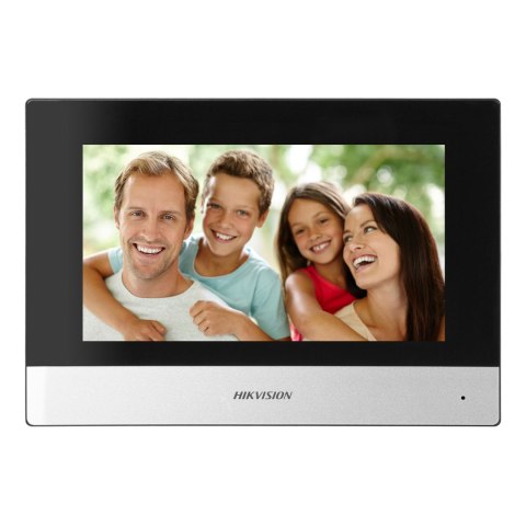 HIKVISION DS-KIS602(B) zestaw wideodomofonowy PoE jednorodzinny z monitorem dotykowym 7" z WiFi, panelem zewnętrznym z kamerą Fu HIKVISION DS-KIS602(B) zestaw wideodomofonowy PoE jednorodzinny z monitorem dotykowym 7" z WiFi, panelem zewnętrznym z kamerą Fu