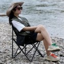 Składane krzesło turystyczne, kempingowe, wędkarskie z kieszonką KRT11CZ