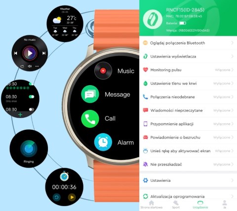 Smartwatch Damski RUBICON RNCF15 Tytan/Light Latte SMARUB260 Smartwatch Damski RUBICON RNCF15 Tytan/Light Latte SMARUB260