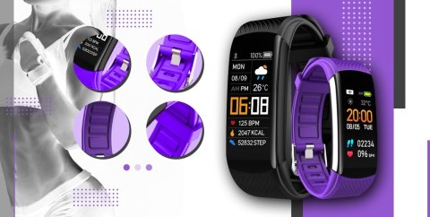 SMARTBAND GIEWONT FIT&GO DUO GW200-3 - BLACK + PASEK FLORA VIOLET SMARTBAND GIEWONT FIT&GO DUO GW200-3 - BLACK + PASEK FLORA VIOLET