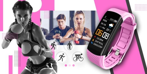 SMARTBAND GIEWONT FIT&GO DUO GW200-4 - BLACK + PASEK THINK PINK SMARTBAND GIEWONT FIT&GO DUO GW200-4 - BLACK + PASEK THINK PINK