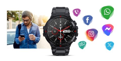 SMARTWATCH GIEWONT FOCUS SMARTCALL GW430-1 - CARBON SMARTWATCH GIEWONT FOCUS SMARTCALL GW430-1 - CARBON