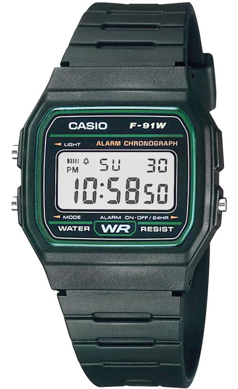 ZEGAREK MĘSKI CASIO F-91W-3DG + BOX ZEGAREK MĘSKI CASIO F-91W-3DG + BOX