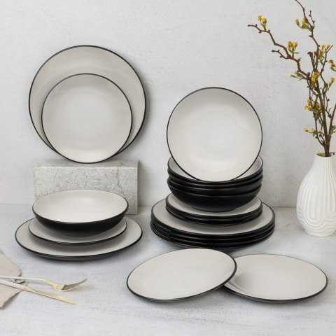 ZASTAWA STOŁOWA SERWIS KOMPLET TALERZY NACZYŃ 18 ELE DLA 6 OSÓB BERLINGER HAUS SAHARA BH-10001