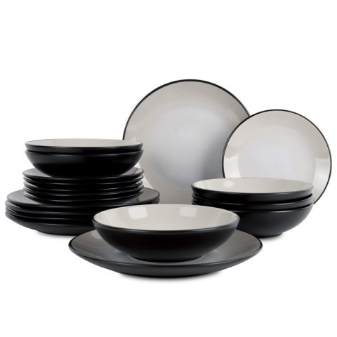 ZASTAWA STOŁOWA SERWIS KOMPLET TALERZY NACZYŃ 18 ELE DLA 6 OSÓB BERLINGER HAUS SAHARA BH-10001