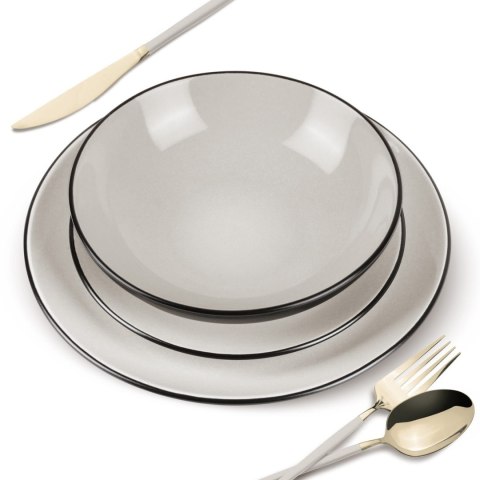 ZASTAWA STOŁOWA SERWIS KOMPLET TALERZY NACZYŃ 18 ELE DLA 6 OSÓB BERLINGER HAUS SAHARA BH-10001