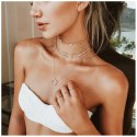 Naszyjnik choker delikatny 4W1 poczwórny złoty N747