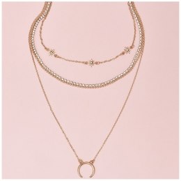 Naszyjnik choker delikatny 4W1 poczwórny złoty N747