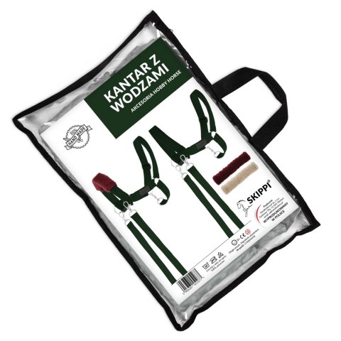 SKIPPI KANTAR DLA HOBBY HORSE - WODZE, 2 WYMIENNE FUTERKA - ĆIEMNY ZIELONY SKIPPI KANTAR DLA HOBBY HORSE - WODZE, 2 WYMIENNE FUTERKA - ĆIEMNY ZIELONY
