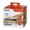 Gniazdo meblowe ?6cm, wpuszczane w blat z przesuwną pokrywką, ładowarką USB i przewodem 1,9m, 1x2P+Z, 1xUSB (2,4A), 3x1mm?, czar