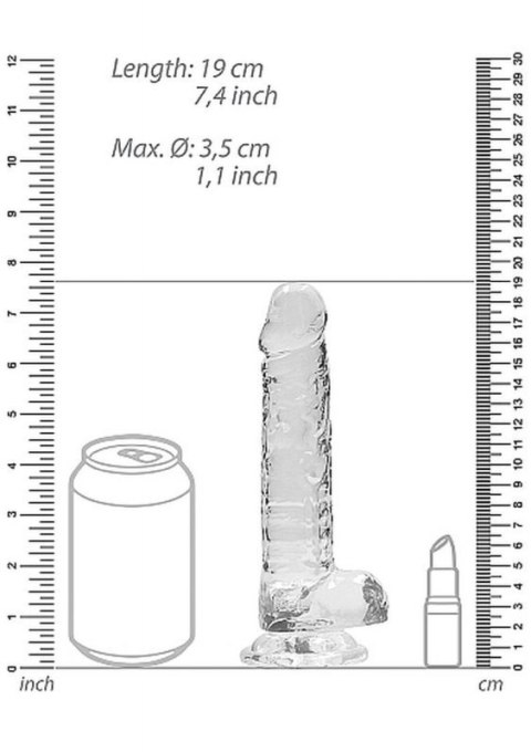 7"" / 18 cm Realistic Dildo With Balls - Transparent 7"" / 18 cm Realistic Dildo With Balls - Transparent