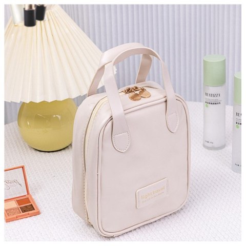 Kosmetyczka organizer na kosmetyki z rączką 17,5x8,5x19cm biała KS128B
