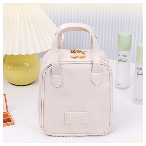 Kosmetyczka organizer na kosmetyki z rączką 17,5x8,5x19cm biała KS128B