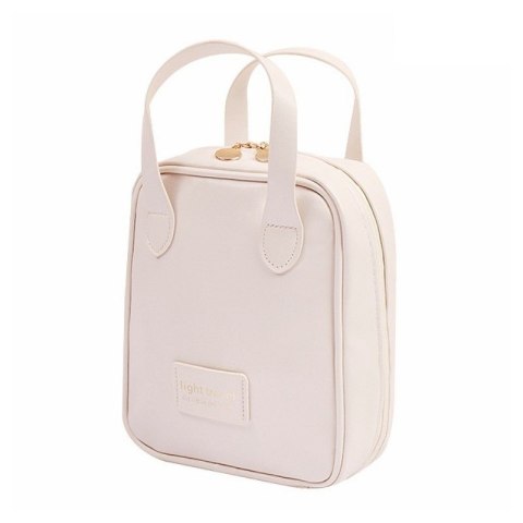 Kosmetyczka organizer na kosmetyki z rączką 17,5x8,5x19cm biała KS128B