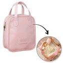 Kosmetyczka organizer na kosmetyki z rączką 17,5x8,5x19cm różowa KS128R