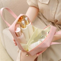Kosmetyczka organizer na kosmetyki z rączką 17,5x8,5x19cm różowa KS128R