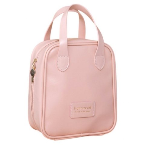 Kosmetyczka organizer na kosmetyki z rączką 17,5x8,5x19cm różowa KS128R