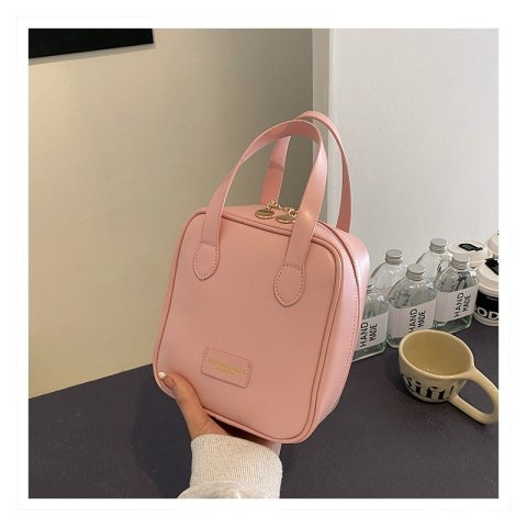 Kosmetyczka organizer na kosmetyki z rączką 17,5x8,5x19cm różowa KS128R