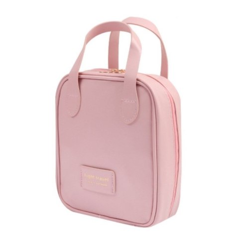 Kosmetyczka organizer na kosmetyki z rączką 17,5x8,5x19cm różowa KS128R