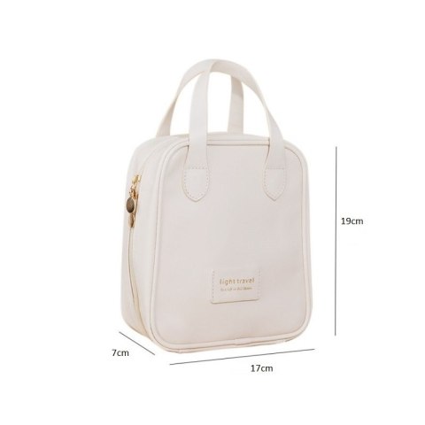 Kosmetyczka organizer na kosmetyki z rączką 17,5x8,5x19cm różowa KS128R