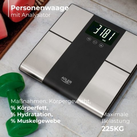 AD 8165 WAGA ŁAZIENKOWA Z ANALIZATOREM - 225KG AD 8165 WAGA ŁAZIENKOWA Z ANALIZATOREM - 225KG