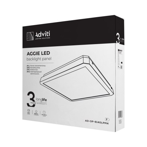 AGGIE LED 38W oprawa oświetleniowa, 3500lm, IP20, 4000K, stalowa obudowa+PC AGGIE LED 38W oprawa oświetleniowa, 3500lm, IP20, 4000K, stalowa obudowa+PC