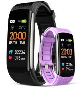 SMARTBAND GIEWONT FIT&GO DUO GW200-8 - BLACK + PASEK TOUCH OF LAVENDER