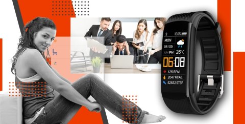 SMARTBAND GIEWONT FIT&GO DUO GW200-9 - BLACK + PASEK ORANGE POWER SMARTBAND GIEWONT FIT&GO DUO GW200-9 - BLACK + PASEK ORANGE POWER