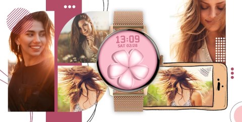 SMARTWATCH GIEWONT SUPERNOVA SMARTCALL GW330-1 ROSE GOLD SHINE/POWDER PINK SMARTWATCH GIEWONT SUPERNOVA SMARTCALL GW330-1 ROSE GOLD SHINE/POWDER PINK