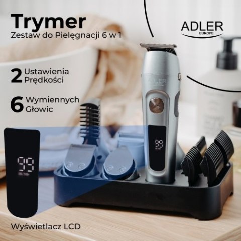 AD 2944 TRYMER - ZESTAW DO PIELĘGNACJI 6 W 1 Z WYŚ. LCD I BAZĄ ŁADUJĄCĄ AD 2944 TRYMER - ZESTAW DO PIELĘGNACJI 6 W 1 Z WYŚ. LCD I BAZĄ ŁADUJĄCĄ