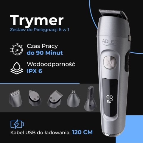 AD 2944 TRYMER - ZESTAW DO PIELĘGNACJI 6 W 1 Z WYŚ. LCD I BAZĄ ŁADUJĄCĄ AD 2944 TRYMER - ZESTAW DO PIELĘGNACJI 6 W 1 Z WYŚ. LCD I BAZĄ ŁADUJĄCĄ