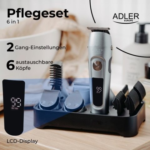 AD 2944 TRYMER - ZESTAW DO PIELĘGNACJI 6 W 1 Z WYŚ. LCD I BAZĄ ŁADUJĄCĄ AD 2944 TRYMER - ZESTAW DO PIELĘGNACJI 6 W 1 Z WYŚ. LCD I BAZĄ ŁADUJĄCĄ