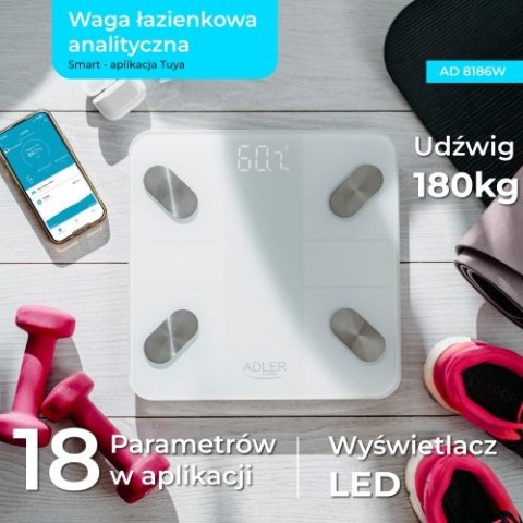 AD 8186 WHITE WAGA ŁAZIENKOWA ANALITYCZNA ? SMART - A PLIKACJA TUYA AD 8186 WHITE WAGA ŁAZIENKOWA ANALITYCZNA ? SMART - A PLIKACJA TUYA