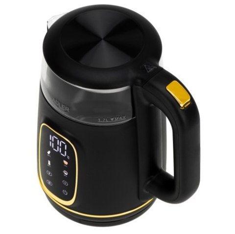 AD 1305 black gold Czajnik elektryczny szklany led z regulacją temperatury 1,7l AD 1305 black gold Czajnik elektryczny szklany led z regulacją temperatury 1,7l