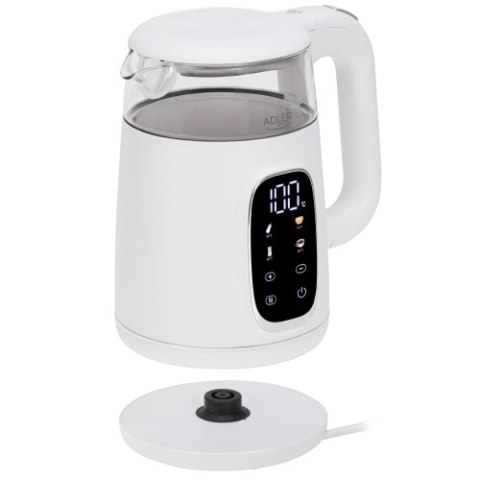 AD 1305 white silver Czajnik elektryczny szklany led z regulacją temperatury 1,7l AD 1305 white silver Czajnik elektryczny szklany led z regulacją temperatury 1,7l