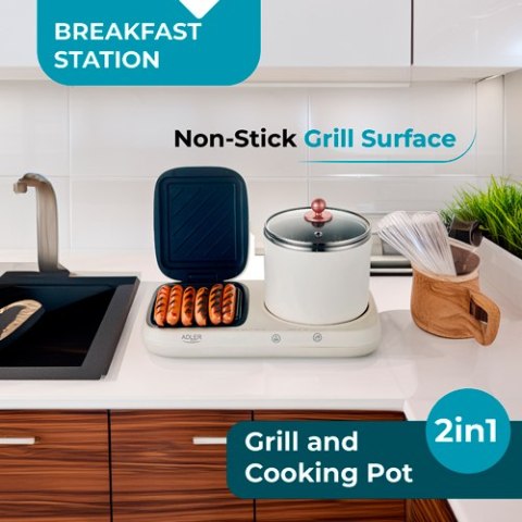 AD 6421 Stacja śniadaniowa 2 w 1 - grill i garnek do gotowania AD 6421 Stacja śniadaniowa 2 w 1 - grill i garnek do gotowania
