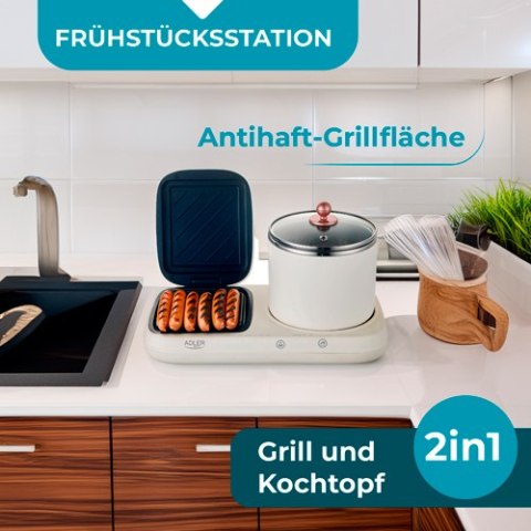 AD 6421 Stacja śniadaniowa 2 w 1 - grill i garnek do gotowania AD 6421 Stacja śniadaniowa 2 w 1 - grill i garnek do gotowania